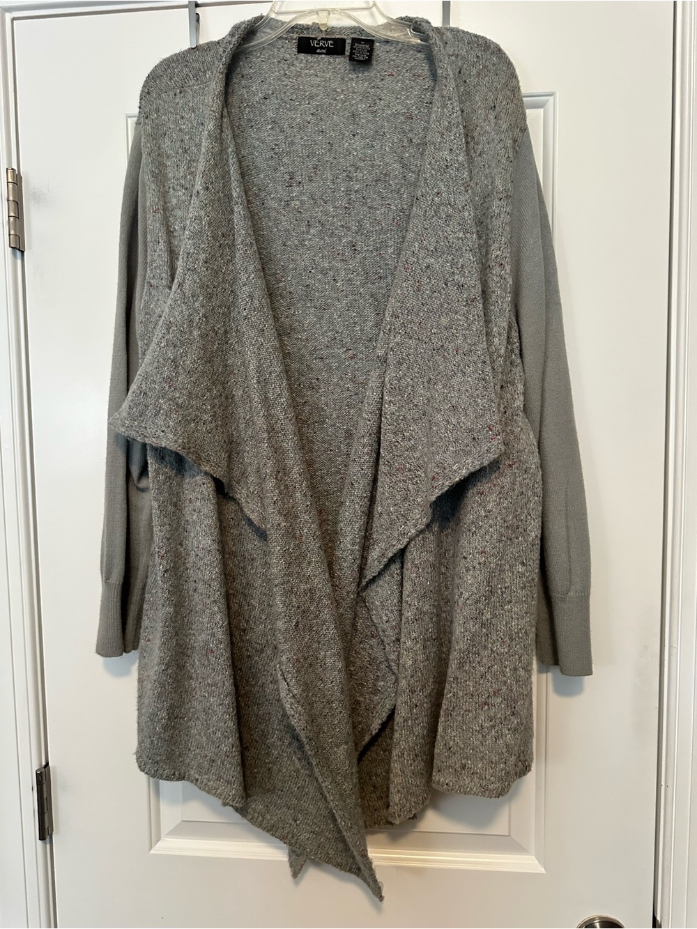 Verve Ami Gray Open-Front Waterfall Cardigan